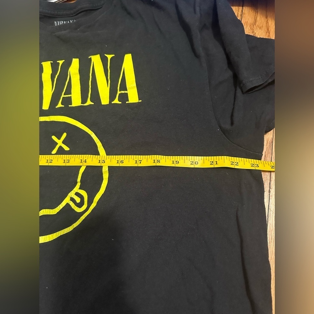 NIRVANA Black Tee with White Print - Picture 4 of 5